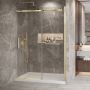 Porte de douche Bellini 2.0 60 po en alcôve or brossé en or brossé