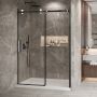 Porte de douche Bellini 2.0 60 po en alcôve noir mat