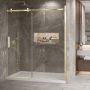Porte de douche Bellini 2.0 72 po en alcôve or brossé en or brossé