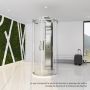 Porte de douche Bellini autoportante ronde 42 po x 42 po Chrome