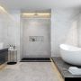 Porte de douche Barn en alcôve en inox brossé