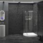 Porte de douche Piazza 36 po x 36 po en coin rond Chrome