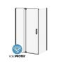 Porte de douche à pivot Distink 48 po x 77 po avec panneau de retour 36 po Noir mat