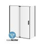 Porte de douche à pivot Distink 60 po x 77 po avec panneau de retour 32 po Noir mat