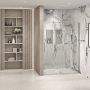 Porte de douche Slim 60 po en alcôve Chrome