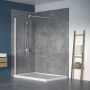 Écran de douche Walk-in 36 po blanc mat en alcôve