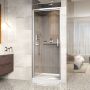 Porte de douche Xenia 32 po en alcôve chrome carré