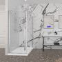 Porte de douche 32 po x Amaly 42 po en coin chrome carré mur à gauche