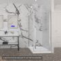 Porte de douche 32 po x Amaly 36 po en coin chrome carré mur à droite