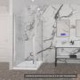 Porte de douche 36 po x Amaly 32 po en coin chrome carré mur à gauche