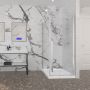 Porte de douche 36 po x Amaly 36 po en coin chrome carré mur à droite