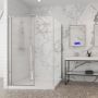 Porte de douche 54 po x Amaly 36 po en coin chrome en angle mur à gauche