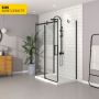 Porte de douche 48 po x Bellini 32 po noir mat sur mur