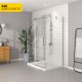 Porte de douche 48 po x Bellini 42 po chrome sur mur