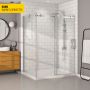 Porte de douche 60 po x Bellini 42 po en coin chrome fermeture sur mur mur à droite