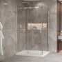 Porte de douche 48 po x Bellini 2.0 32 po en coin chrome fermeture sur retour mur à gauche porte à droite