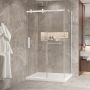 Porte de douche 48 po x Bellini 2.0 36 po en coin blanc mat fermeture sur mur mur à gauche porte à gauche
