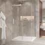 Porte de douche 48 po x Bellini 2.0 42 po en coin chrome fermeture sur mur mur à gauche porte à gauche
