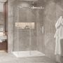 Porte de douche 48 po x Bellini 2.0 32 po en coin chrome fermeture sur mur mur à droite porte à droite