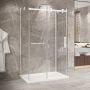 Porte de douche 48 po x Bellini 2.0 32 po blanc mat sur mur