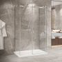 Porte de douche 48 po x Bellini 2.0 32 po chrome sur mur