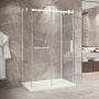 Porte de douche 48 po x Bellini 2.0 36 po blanc mat sur mur