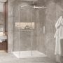 Porte de douche 48 po x Bellini 2.0 42 po en coin chrome fermeture sur mur mur à droite