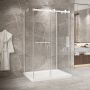 Porte de douche 48 po x Bellini 2.0 42 po blanc mat sur mur