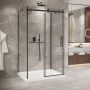 Porte de douche 48 po x Bellini 2.0 42 po noir mat sur mur