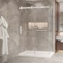 Porte de douche 54 po x Bellini 2.0 32 po en coin blanc mat fermeture sur mur mur à gauche porte à gauche