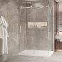Porte de douche 54 po x Bellini 2.0 32 po en coin chrome fermeture sur mur mur à gauche porte à gauche