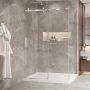 Porte de douche 54 po x Bellini 2.0 42 po en coin chrome fermeture sur mur mur à gauche porte à gauche
