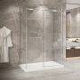 Porte de douche 54 po x Bellini 2.0 32 po chrome sur mur