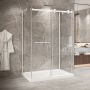 Porte de douche 54 po x Bellini 2.0 42 po blanc mat sur mur