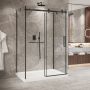Porte de douche 54 po x Bellini 2.0 42 po noir mat sur mur