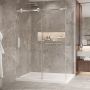 Porte de douche 60 po x Bellini 2.0 42 po en coin chrome fermeture sur mur mur à gauche porte à gauche
