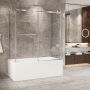 Porte de baignoire 60 po x Bellini 2.0 32 po chrome sur mur