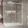 Porte de douche 60 po x Bellini 2.0 42 po en coin blanc mat fermeture sur retour mur à droite porte à gauche