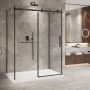 Porte de douche 60 po x Bellini 2.0 42 po noir mat sur mur