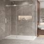 Porte de douche 72 po x Bellini 2.0 32 po en coin chrome fermeture sur mur mur à gauche porte à gauche