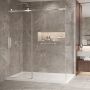 Porte de douche 72 po x Bellini 2.0 42 po en coin chrome fermeture sur mur mur à gauche porte à gauche