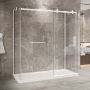 Porte de douche 72 po x Bellini 2.0 32 po blanc mat sur mur