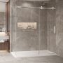 Porte de douche 72 po x Bellini 2.0 36 po en coin chrome fermeture sur mur mur à droite