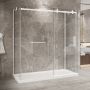 Porte de douche 72 po x Bellini 2.0 36 po blanc mat sur mur