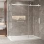 Porte de douche 72 po x Bellini 2.0 42 po en coin blanc mat fermeture sur mur mur à droite