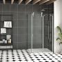 Porte de douche 48 po x Infinite 36 po en coin chrome fermeture sur retour mur à droite porte à gauche