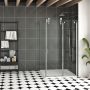 Porte de douche 48 po x Infinite 42 po en coin chrome fermeture sur retour mur à droite porte à gauche