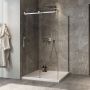 Porte de douche 48 po x Minia 42 po en coin chrome fermeture sur mur mur à gauche porte à gauche