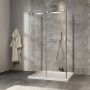 Porte de douche 48 po x Minia 32 po chrome sur mur
