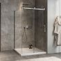 Porte de douche 48 po x Minia 42 po en coin chrome fermeture sur mur mur à droite porte à droite